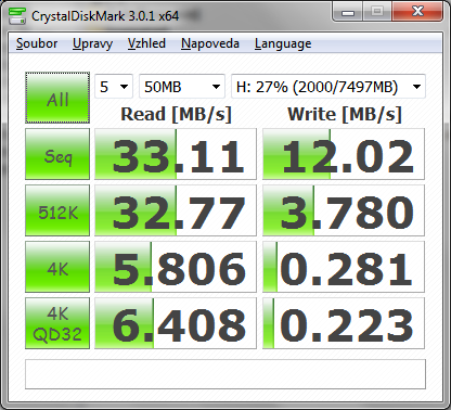 A-data S102 PRO test USB 2.0