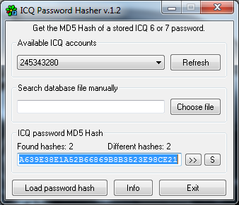 ICQ Password Hasher ICQ Password Hasher