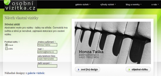 Objednávka vizitky vizitka-cz