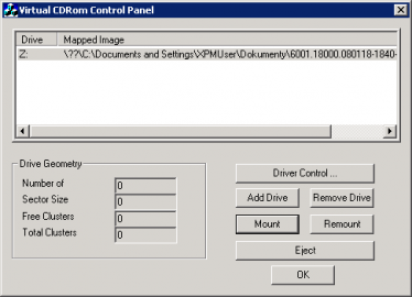 Virtual CD-ROM Control Panel