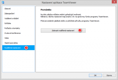 Nastavení aplikace TeamViewer